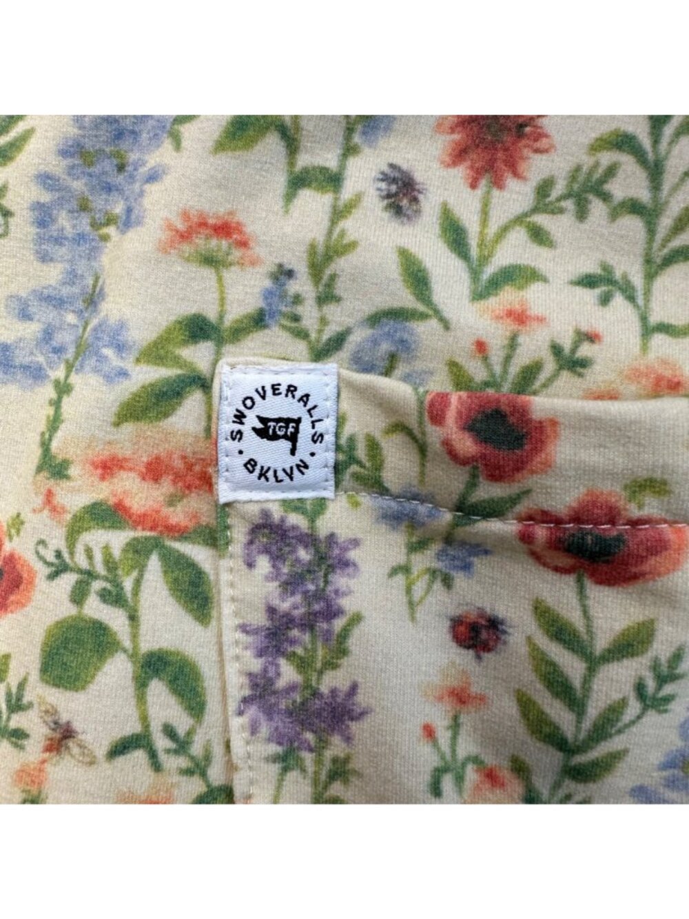 Swoveralls Floral Garden Print Sweatpant Overalls Size XL Comfycore Pockets - Picture 3 of 12